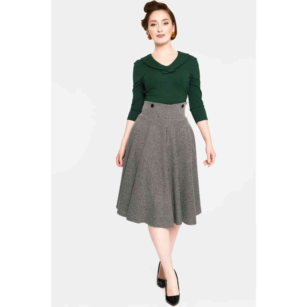 Voodoo Vixen - Caniya V-neck Top Lange ärmel top - Grün